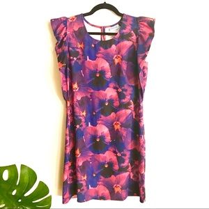 Cynthia Rowley flutter sleeve pansy midi dress